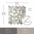 thumbnail image 6 of Avant Decor | Box of 8 Hexagonal Aluminum Peel and Stick Kitchen Backsplash Tiles | Silver, Modern, Geometric Design | 12' x 11.25', 6 of 7