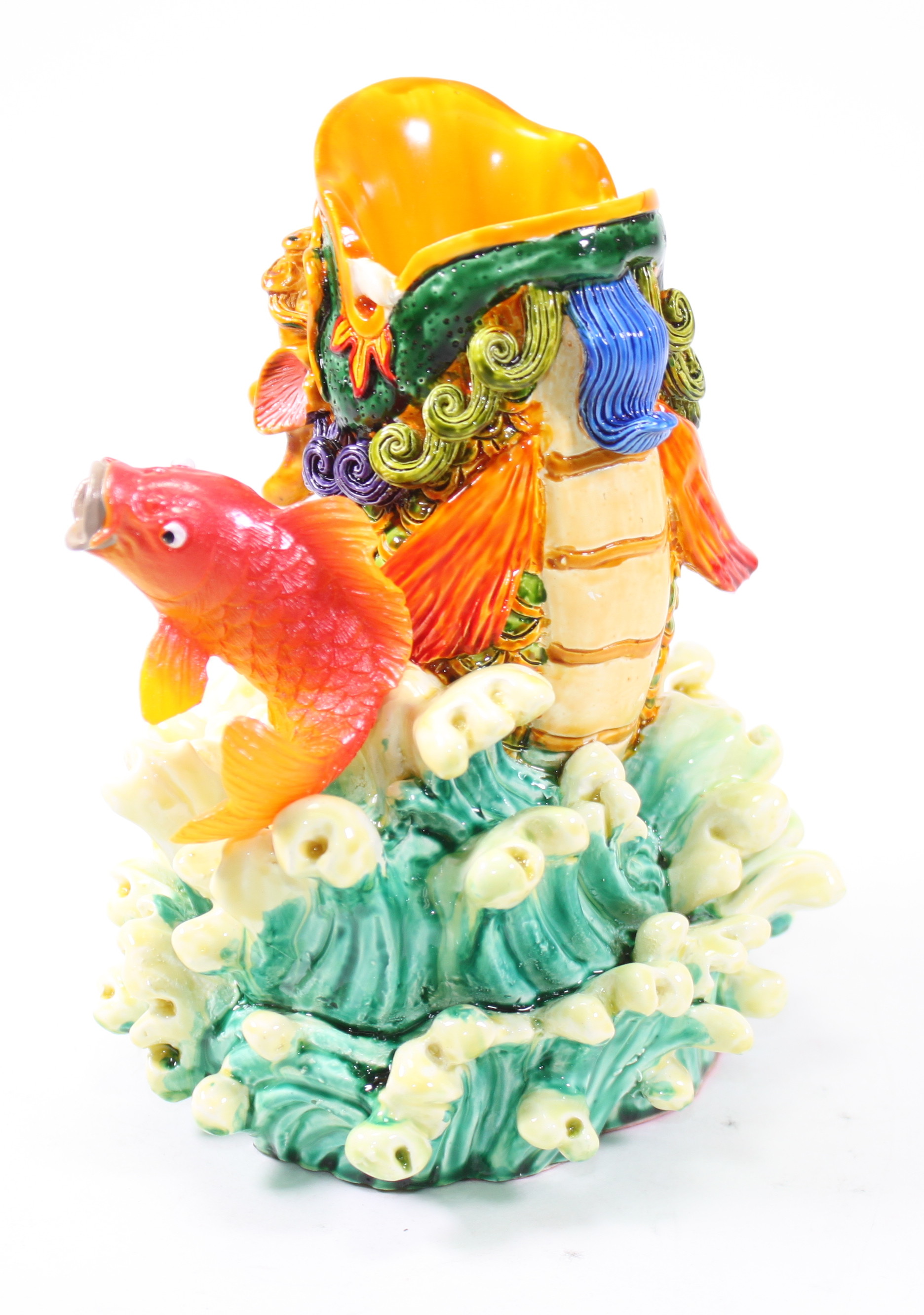 Feng Shui Carp & Dragon Pen Holder Figurine Statue Courage Achievement Success Home Decor Gift