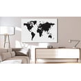 thumbnail image 2 of Tiptophomedecor Stretched Canvas World Map Art - World Map: Black & White Elegance - Stretched & Framed Ready To Hang Art, 2 of 3