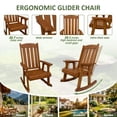 thumbnail image 5 of Fortune Candy Wooden Patio Rocking Chair, Heavy Duty 600 lbs, for Outdoor and Indoor, Brown, 5 of 7