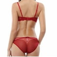 thumbnail image 4 of Varsbaby Women's Sexy Half Cup Thin Padded Bra and Panties Set Underwire Lingeire, 4 of 5
