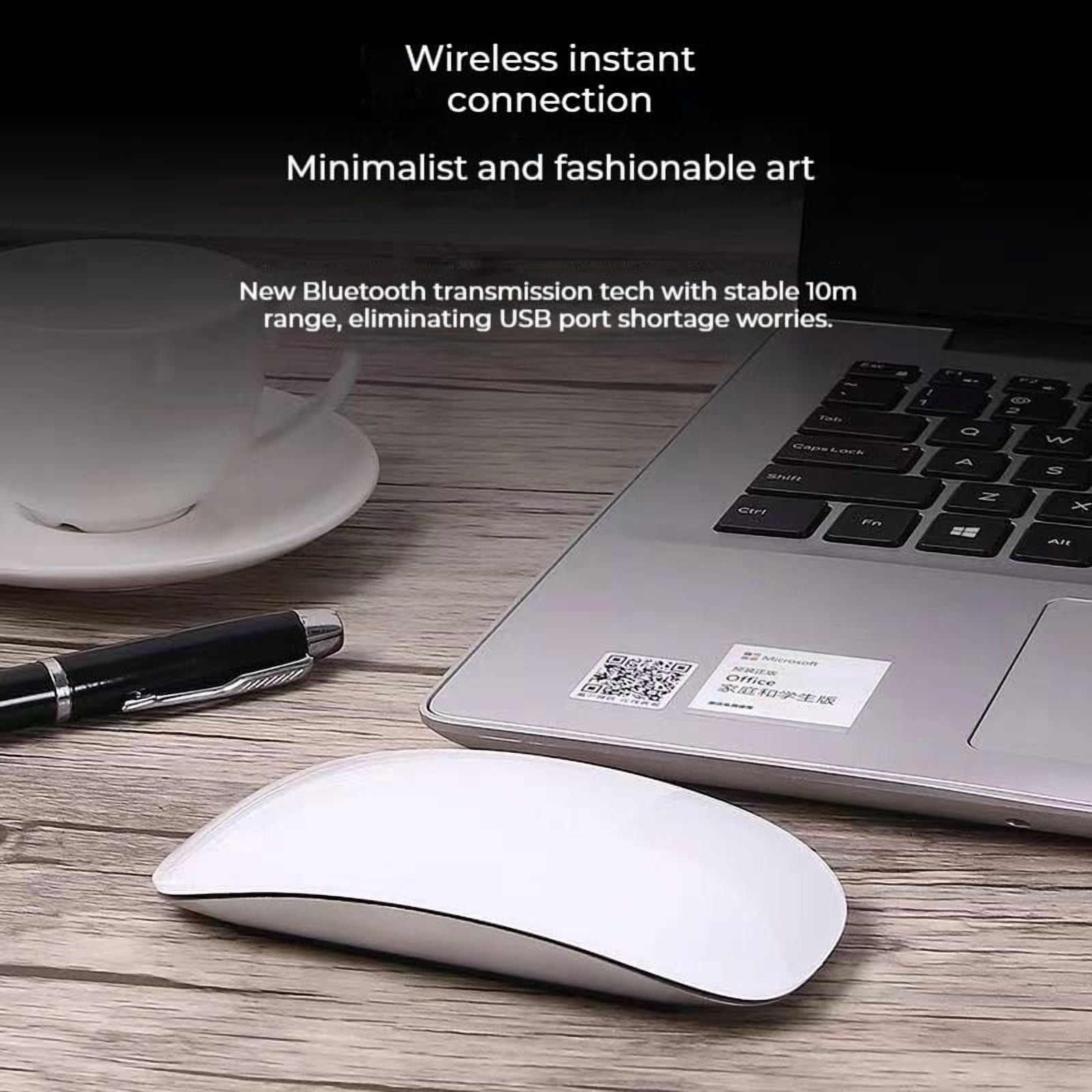 Bluetooth Mouse, USB C Rechargeable Wireless Mouse, Compatible with Laptop/MacBook/iPad/PC Smartphone Tablet- White