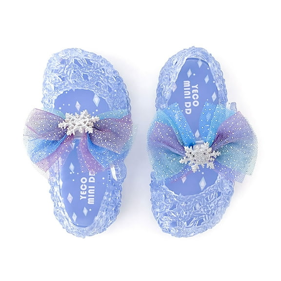 Jelly Shoes for Girls, Snow Queen Princess Birthday Glitter Sandals