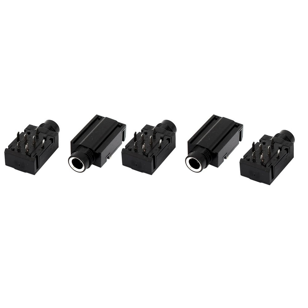 5 Pcs 7 Pins 1/4" 6.35mm Headphone Stereo Jack PCB Panel Mount Socket