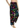 thumbnail image 2 of Colorful Rainbow Dog Cat Paws Women'S Pajama Pants Drawstring Pj Bottoms Pants With Pockets 3x-Large, 2 of 6