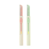 Unique Bargains 2 Pcs Portable Stretch Eyebrow Trimmer Kit 3.54"x0.47" Pink Green