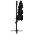 thumbnail image 2 of vidaXL 4-Tier Parasol with Aluminium Pole Black 3x3 m, 2 of 5