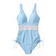 thumbnail image 4 of Traje de baño de una pieza para mujer, bikini liso sin espalda, traje de baño de dos piezas con tiras, conjunto de ropa de playa, traje de baño de moda playera para mujer, trajes de baño de una pieza, 4 of 4