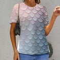 thumbnail image 6 of Mermaid Fish Scales T Shirts Basic T-Shirt Short Sleeve Ladies Tee Shirt Summer Graphic Clothing, 6 of 6