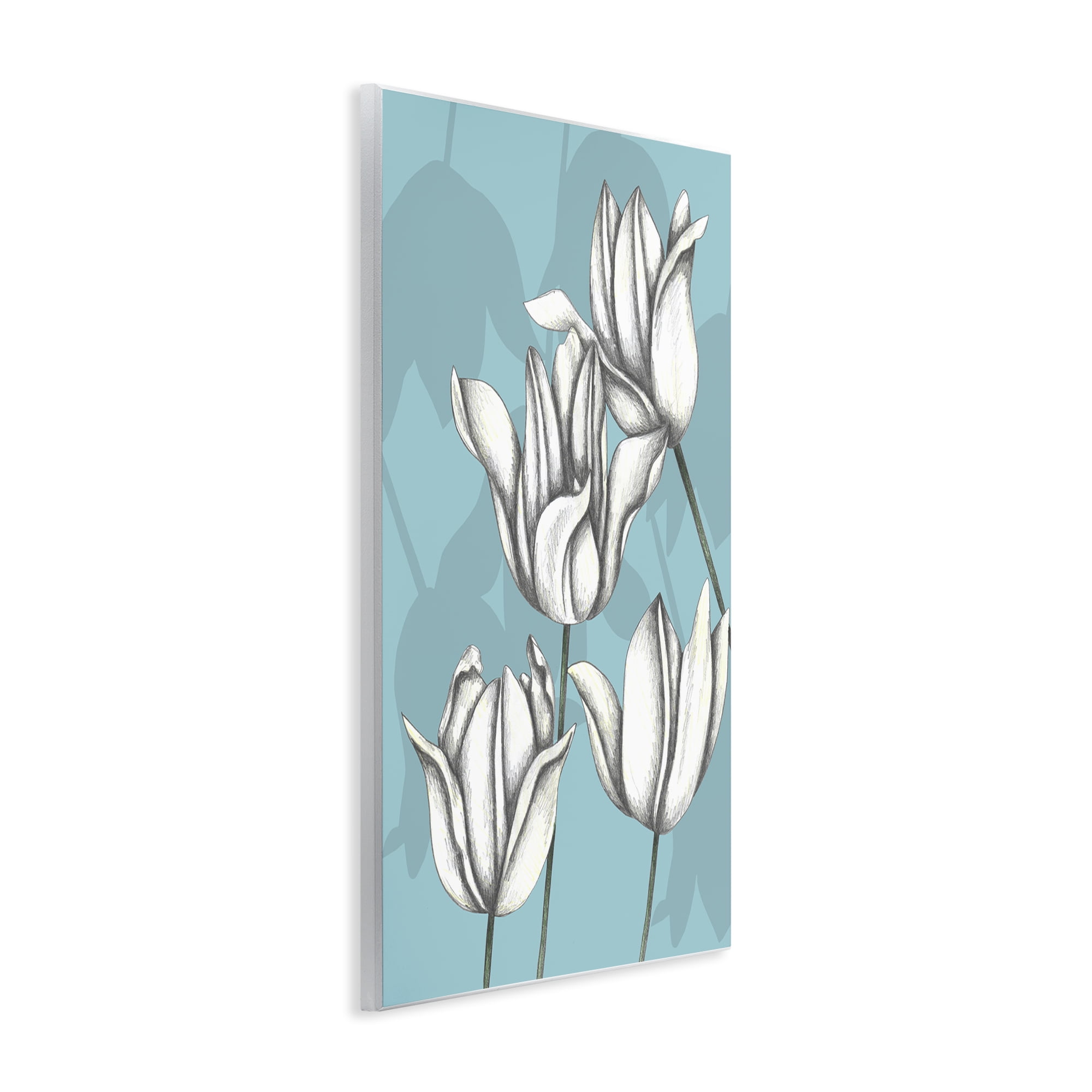 Sketched Tulips Keep Growing Wall Plaque Art, design by Cecilia Battaini