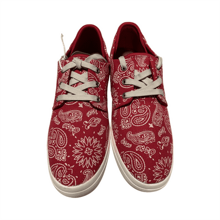 

Like New Sun + Stone Mens Kiva Lace-Up Core Sneakers Red 10.5M