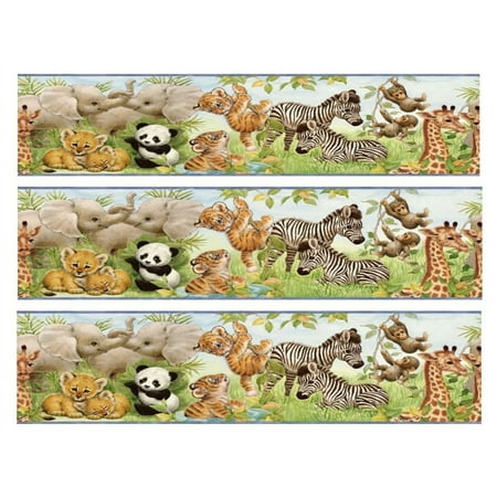 Baby Jungle Animals Edible Frosting Image Strips Cake Decoration