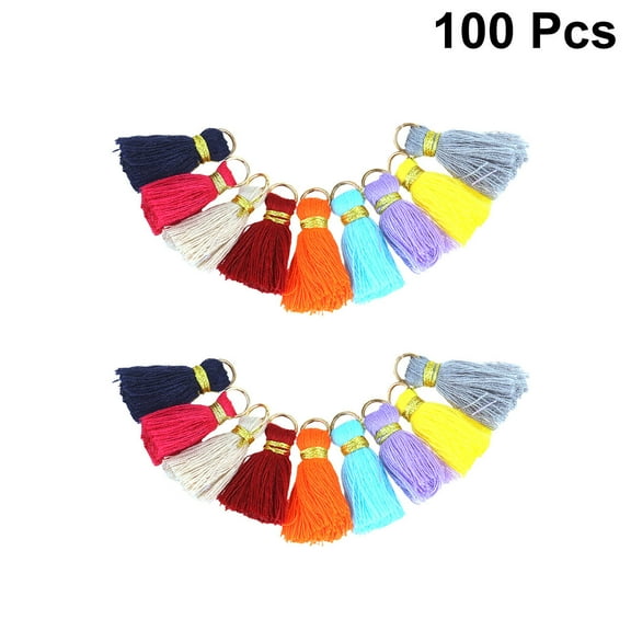 HONMEET 100Pcs Assorted Color Tassel Charms for Keychains, Jewelry Making, Crafting, Accessories