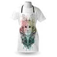 thumbnail image 3 of Yorkie Apron Sketch of a Cute Yorkshire Terrier on a Bed of Flowers Black and White Drawing Art, Unisex Kitchen Bib Apron with Adjustable Neck for Cooking Baking Gardening, Black White, by Ambesonne, 3 of 3
