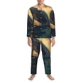 thumbnail image 3 of Naloa Sunset Ocean Whale Men’s Pajamas Set - Long Sleeve Button Down Sleep Shirt and Pajama Bottoms Sleepwear Set-XX-Large, 3 of 7