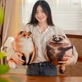 thumbnail image 3 of Animal Plush Doll Manul Leopard Cat Fox Doll Plushies Invisible Zipper Throw Pillow Ornament Simulation Stuffed Animal Cat Doll Plush Pillow Toy Birthday Gift, 3 of 10
