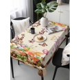 thumbnail image 2 of Happy Easter Rectangle Tablecloth, Bunny Eggs Spring Mushrooms Plants Brown Plaid Waterproof & StainResistant Tablecloth, Washable Oil-proof Table Cover for Dining/Party/Wedding/Buffet 54x108 In, 2 of 9