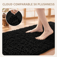 Chenille Bathroom Rugs 60x24 Absorbent Soft Non Slip Black - Walmart.com
