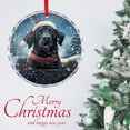 thumbnail image 3 of Black Lab In Sleigh Glass Ornament Appreciation Gift for Xmas Friend Bestie Nurse Teacher Mentor Boss Coworker Dog Lover Gifts Round Glass Hanging Ornament, 3 of 8