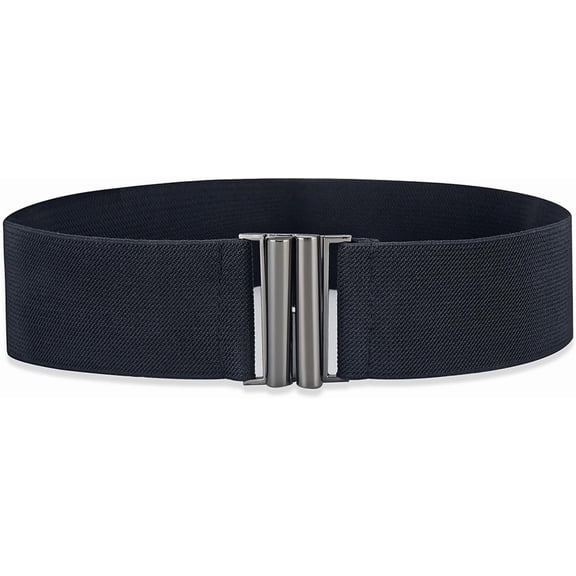 Zhengup Black Elastic Cinch Belt Vintage Stretchy Waist Belt for Women Fashion