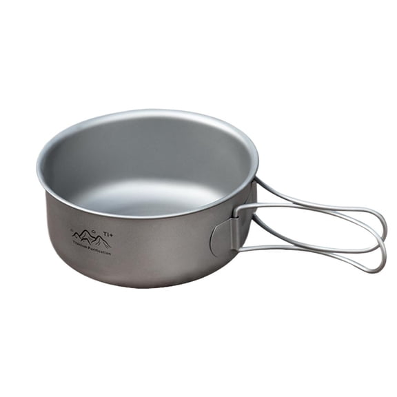 Titanium Camping Pot with Foldable Handles for Outdoor Camping Cooking Hiking Backpacking Portable Cookware
