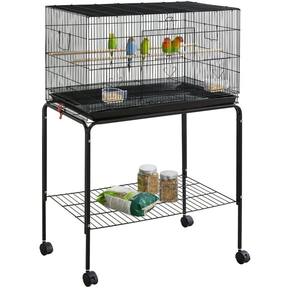 SmileMart 47" Metal Bird Cage with Slide-Out Tray and Rolling Stand, Multiple Colors