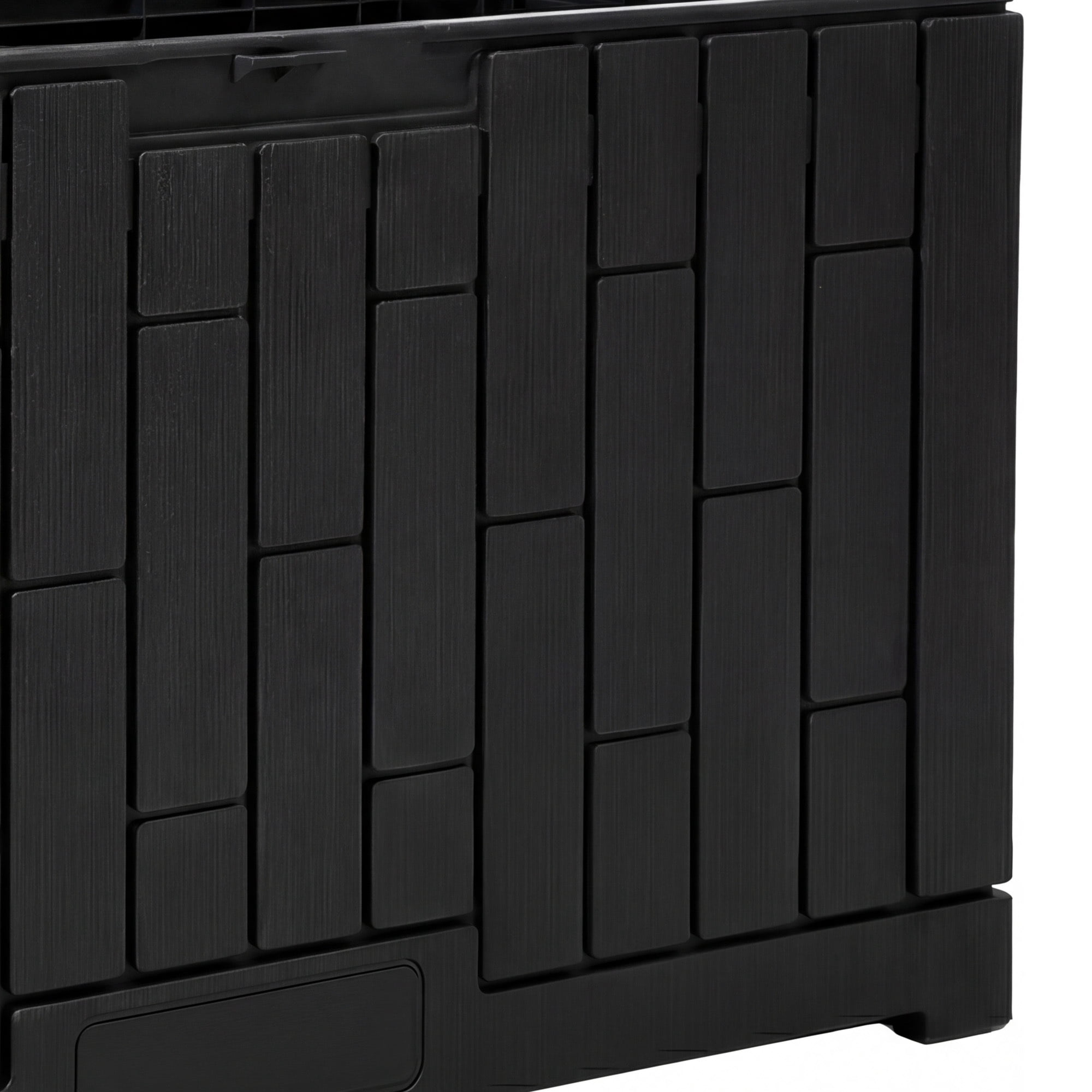 Dextrus 60 Gallon Weatherproof Rattan Deck Box, Heavy-Duty Resin Outdoor Storage Box with Slide-Locking Lid, Lockable Multi-Purpose Organizer for Patio, Garden and Home Essentials, Black