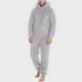 thumbnail image 2 of Miluxas Mens Plus Size Pants Men Long Sleeve Hooded Jumpsuit Pajamas Winter Warm Rompe Sleepwear Gray 12(XXL), 2 of 6
