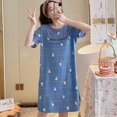 thumbnail image 4 of GENEMA Women Short Sleeve Scoop Neck Nightgown Cute Animal Sleepshirt Long Nightdress, 4 of 19
