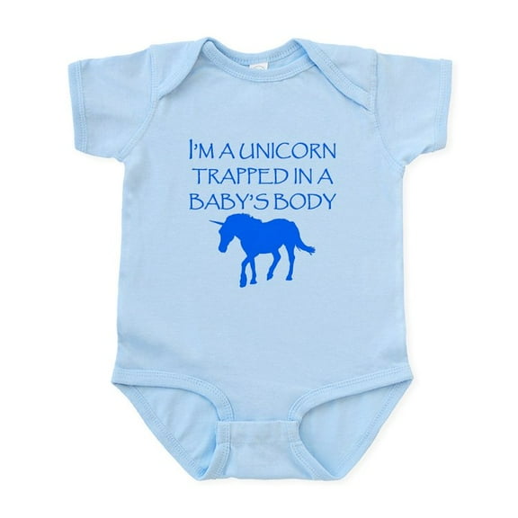 CafePress - Unicorn Trapped In A Babys Body Body Suit - Baby Light Bodysuit, Size Newborn - 24 Months
