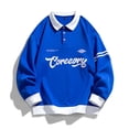 thumbnail image 3 of Sudadera de gran tamaño con solapa de colores contrastantes para hombre, ropa de calle de Hip Hop, uniforme de béisbol Harajuku, Sudadera con capucha, Primavera, 3 of 4