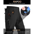 thumbnail image 2 of Pantalones cargo de senderismo Rapoo para hombre, impermeables, de secado rápido, negros, 2 of 6