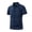 #0009-Navy, variant on Qiyinn Men Short Sleeve Polo Shirt Classic Plaid Collar Button Down Casual Summer Cotton Blend Tops for Adult