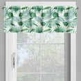 thumbnail image 2 of Ambesonne Polynesian Window Valance, Watercolor Leafage, 54" X 12", Green and Almond Green, 2 of 5