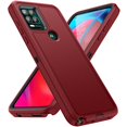 thumbnail image 2 of SaniMore for Motorola Moto G Play 2023 Case, 3-Layer Shock Absorbing Non-Slip Stripes [Soft Silicone Rubber] [Hard PC Bumper] Military Grade Shockproof Protective Cover for Moto G Play, Red, 2 of 9