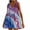 Blue#4, variant on Rollbacks & More Viikei Dresses for Women,New Women's Casual Loose V-neck Sleeveless Printed Short Dress Black S