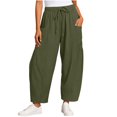 thumbnail image 2 of Tumotour Athletic Workout Running Pants for Women Elastic Waist Drawstring Wide-Leg Pants Slacks Summer Beach Trousers with Pocket, 2 of 7
