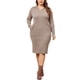 thumbnail image 2 of Vestido de suéter de talla grande Agnes Orinda para mujeres, vestido midi con capucha de manga larga 1X color caqui, 2 of 6