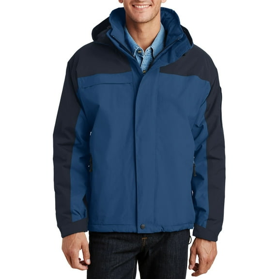Just Blanks Nootka Jacket Waterproof Protection 100% Polyester Sherpa Fleece Body Lining, Regatta Blue/Navy, 4XL