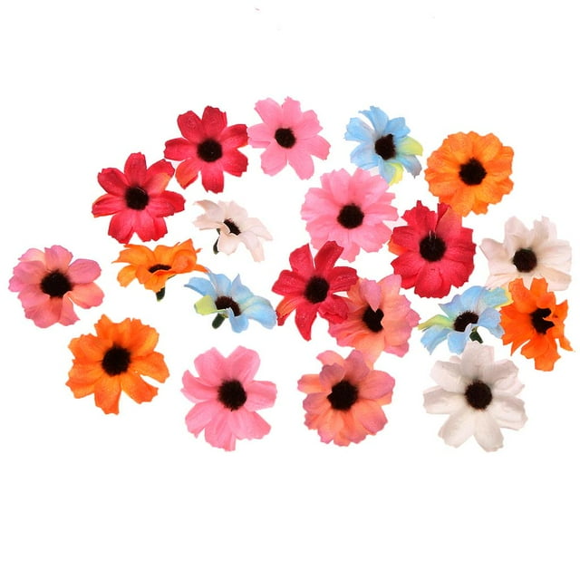 Cabeza de Margarita de Seda Artificial de 20 Piezas de Colores Mezcdos para Decoración de Bodas Macarena Margarita flores cabeza