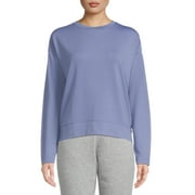 Avia Women's Long Sleeve Drop Shoulder Soft French Terry Cloth Tee