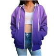 thumbnail image 2 of Fashion Zip Up Hoodie Sweatshirts for Womens Plus Size Non Positioning Printed Long Sleeved Regular Sleeve Top Hoodie, 2 of 5