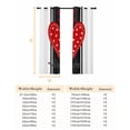 thumbnail image 6 of Valentine's Day Blackout Curtains for Bedroom, Red Love Hearts Romantic Black Striped Thermal Insulated Kitchen Drapes with Grommets, Light Blocking Window Treatment, 2 Panels 42" x 63", 6 of 7