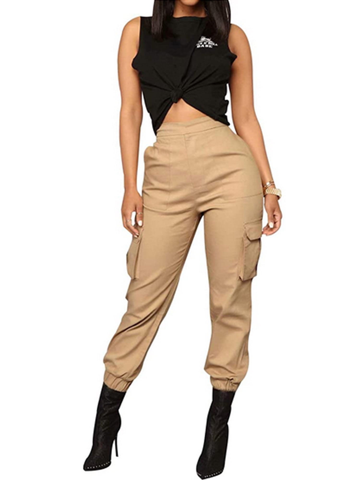 black cargo pants womens walmart