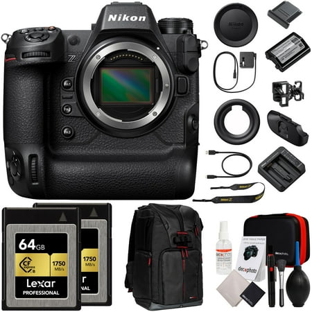 Nikon Z9 Full Frame FX Mirrorless Camera (Body Only) with 64GB x 2 Memory Card Bundle