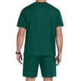 thumbnail image 5 of Mens 2 Piece Outfit Summer Vacation Beach Set Casual Short Sleeve Shirt and Shorts for Men Green XL, 5 of 7