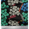 thumbnail image 3 of Soimoi Black Cotton Duck Fabric Artistic Floral Printed Fabric 1 Yard 42 Inch Wide, 3 of 3