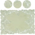 Light Green Placemats Set of 6 Rectangle Lace Linen Place Mats