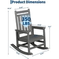 thumbnail image 2 of YUSAZENS Lumber Rocking Chair Outdoor HDPE High Back Porch Rocker Chairs for Adults All Weather Resistant Furniture for Patio Garden Deck Gray 2pcs, 2 of 9