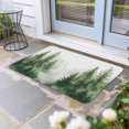 thumbnail image 2 of Watercolor Forest Doormat Outdoor Entrance 20"x31.5", Green Foggy Natural Landscape Plants Absorb Moisture Dirt Door Mats, Non-Slip Rubber Backing Floor Mats Indoor, Low-Profile Front Door Rugs, 2 of 9